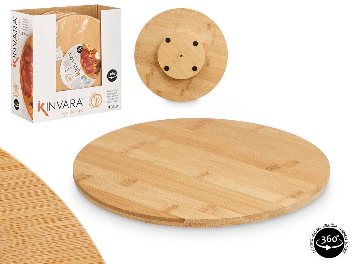 Tabla Redonda Giratoria 30cm Bambú 360º - Imagen 2