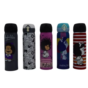 Termo con Tapa Automática de 410 ml de Acero Inoxidable Mafalda Quino Cómic AM42-008 Licencia