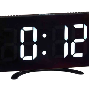 Reloj Digital de Espejo Negro Plástico 1,5 x 15,7 x 7,7cm