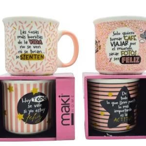 Taza Tarro Jumbo de 470 ml de Porcelana Resistente Apta Microondas Frases Motivación  AM81-001
